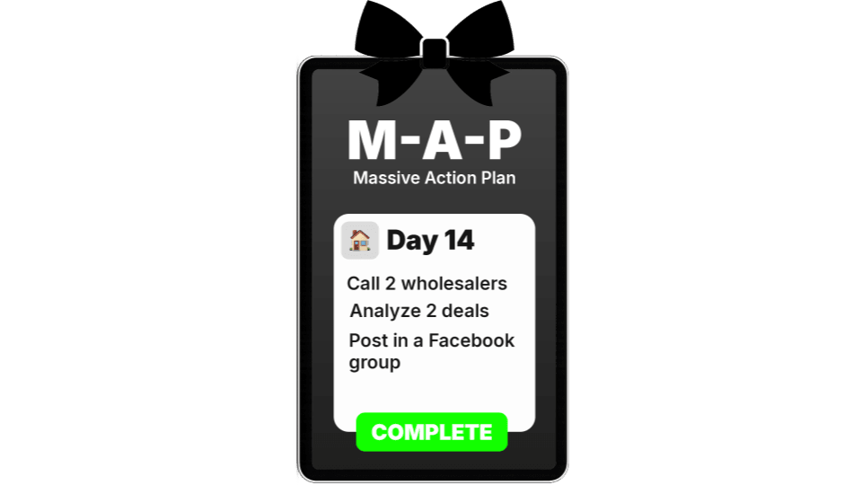 Massive Action Plan daily checklist presented as a digital gift